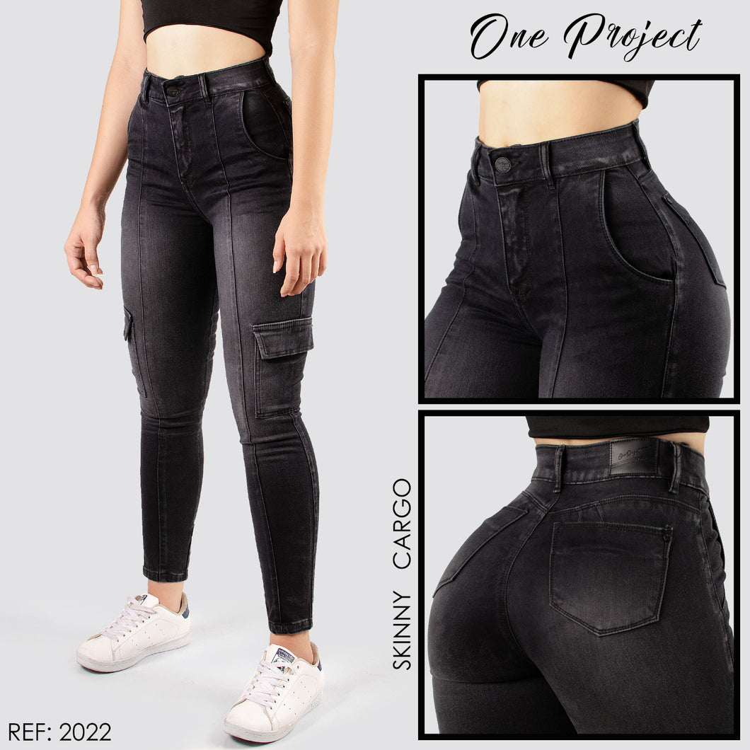 JEANS MUJER SKINNY CARGO 2022